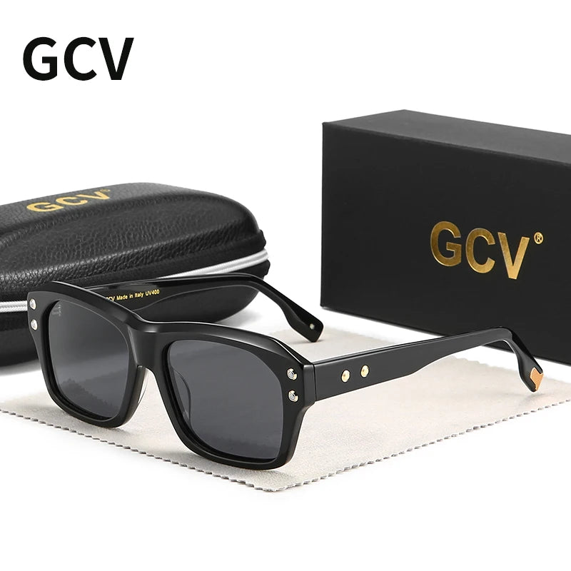 Acetate Square Rectangular Polarized Sunglasses - OLM Store