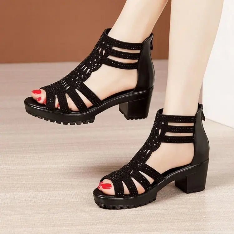 Comfortable Women's Wedge Sandals - Stylish Hollow-Out Design for Everyday Elegance