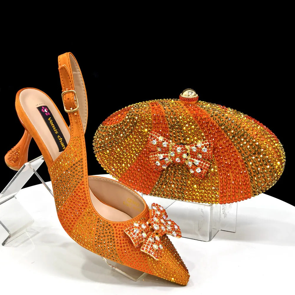 Luxurious Italian Women's Heels and Handbag Set – Perfect for Bridal and Evening Events