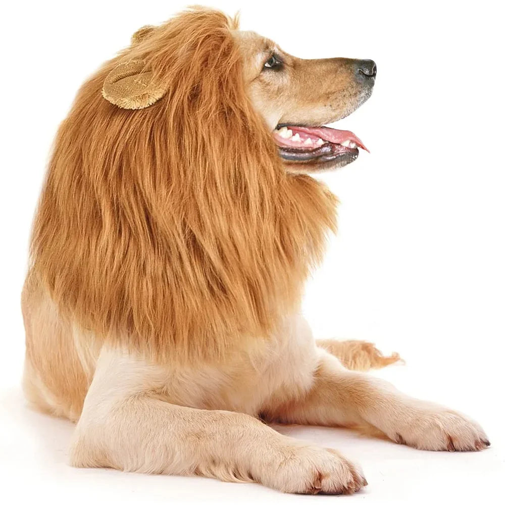 Transform Your Pup into a Wild King with Our Realistic Lion Mane Dog Costume