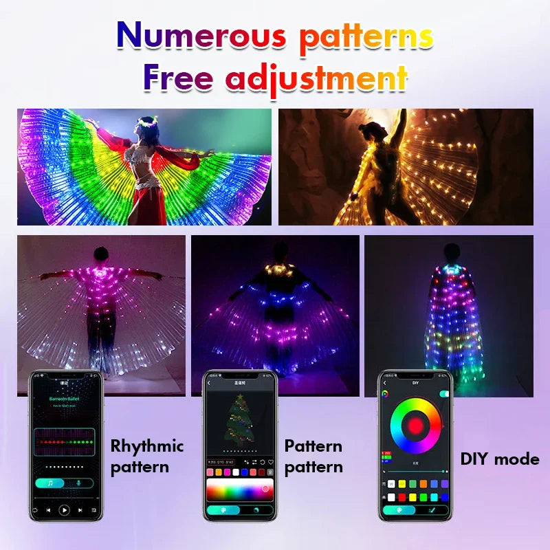 Experience the Magic of RGB LED Belly Dance Wings for Unforgettable Performances