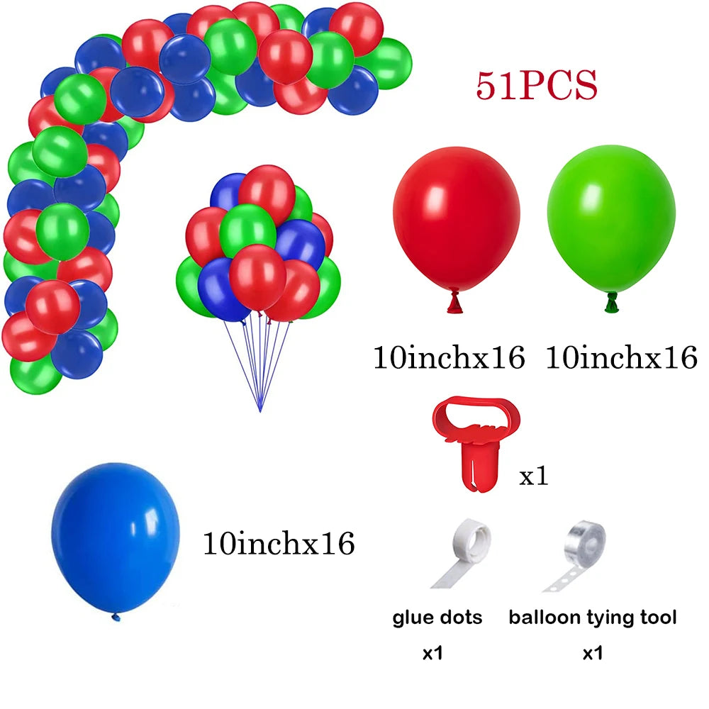 Red Green Celebration Balloons Garland Arch Kit - OLM Store