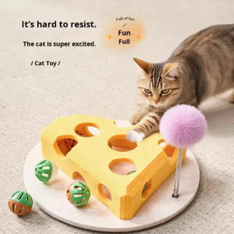 Interactive Cat Puzzle Toy – Fun Felt Maze with Bell Ball for Engaging Playtime