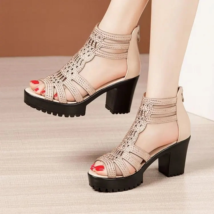 Comfortable Women's Wedge Sandals - Stylish Hollow-Out Design for Everyday Elegance