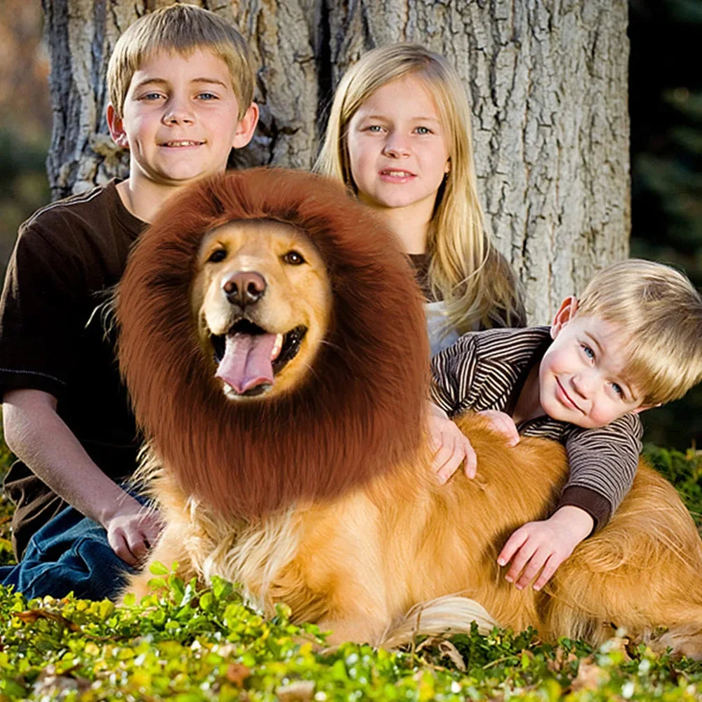 Transform Your Pup into a Wild King with Our Realistic Lion Mane Dog Costume