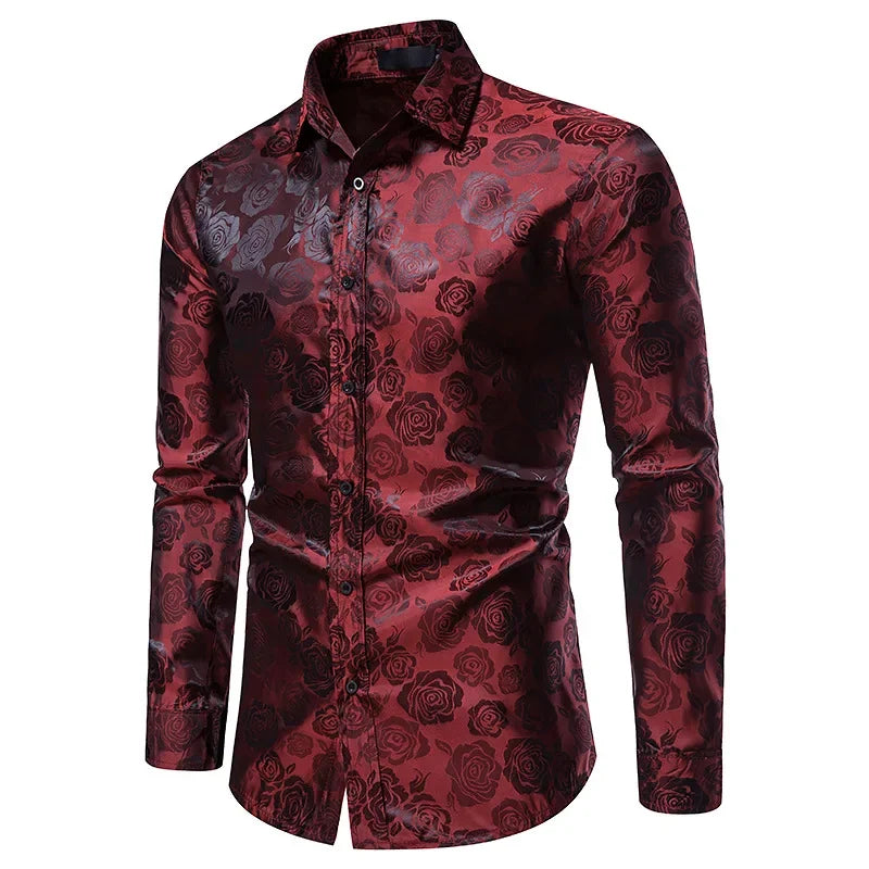 Rose Print Men’s Shirt - OLM Store