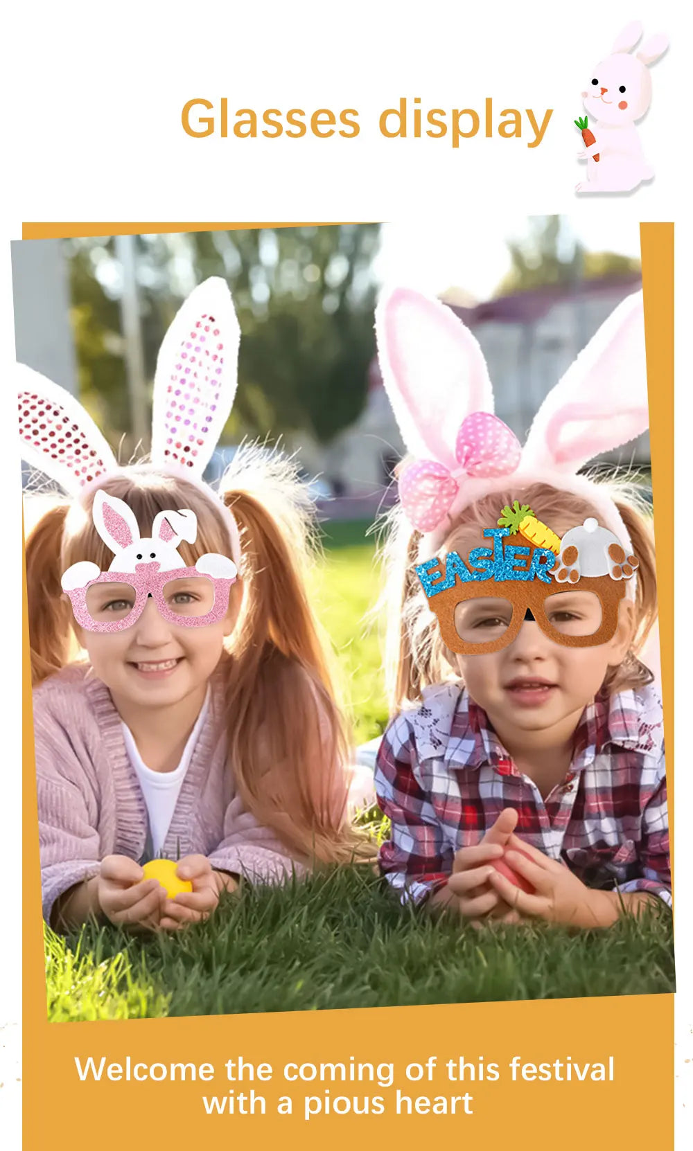 Easter Glasses for Kids – Whimsical Bunny & Eggshell Props for Fun Celebrations
