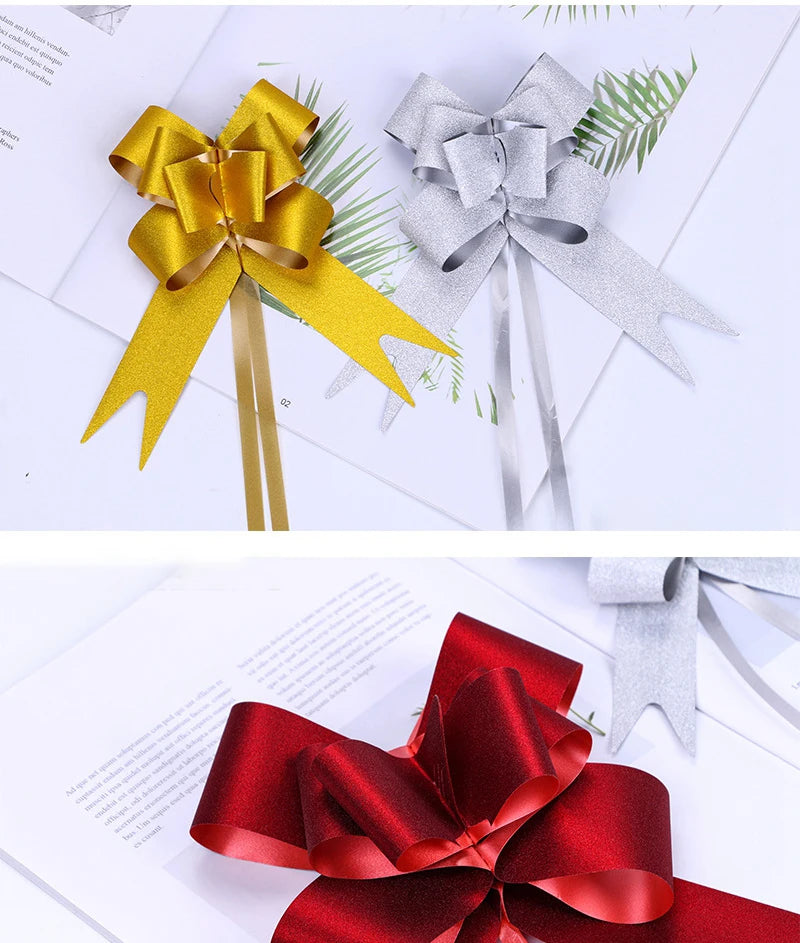 Transform Your Gifts with Large Pull Bow Ribbons – 5-50 Pieces for Beautiful Presentation