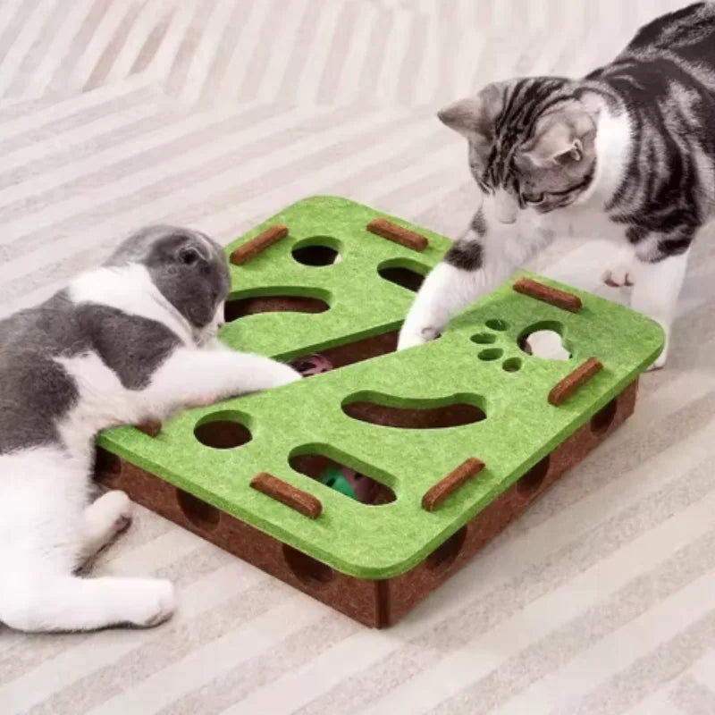Interactive Cat Puzzle Toy – Fun Felt Maze with Bell Ball for Engaging Playtime