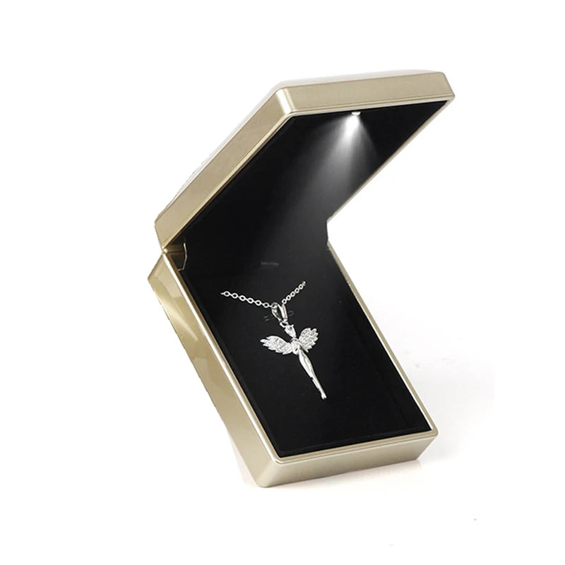 Illuminate Your Moments with the LED Light Necklace Gift Box – Velvet Jewelry Presentation Case