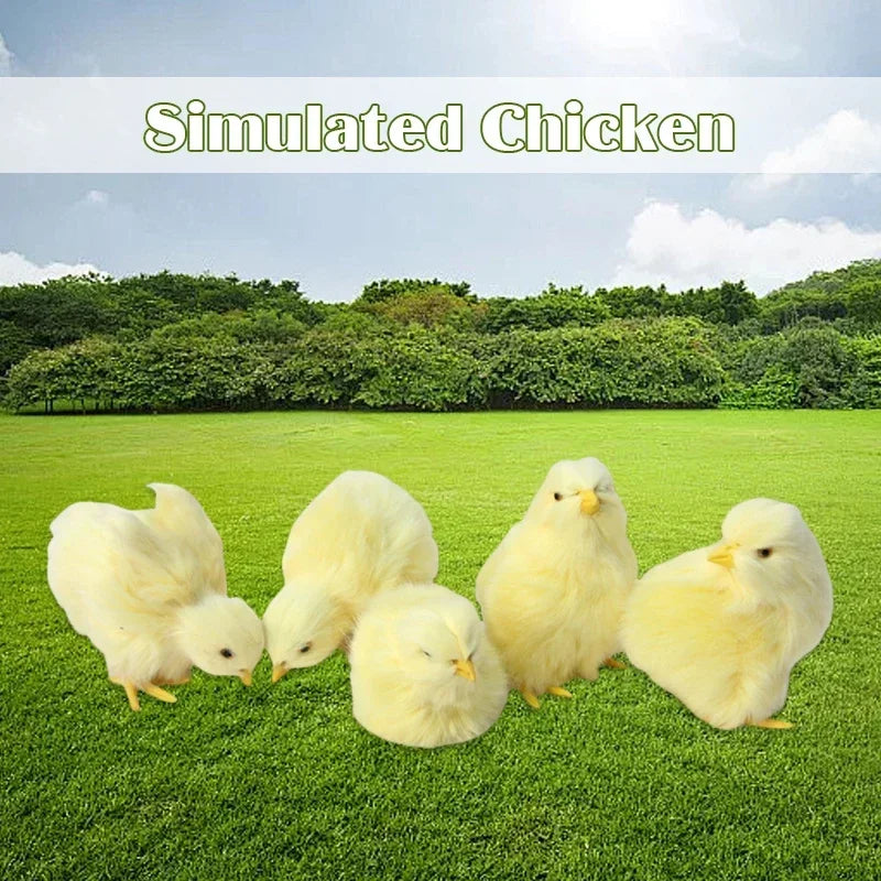 Charming Realistic Plush Baby Chick Decorations â 5-Piece Set for Your Spring Decor