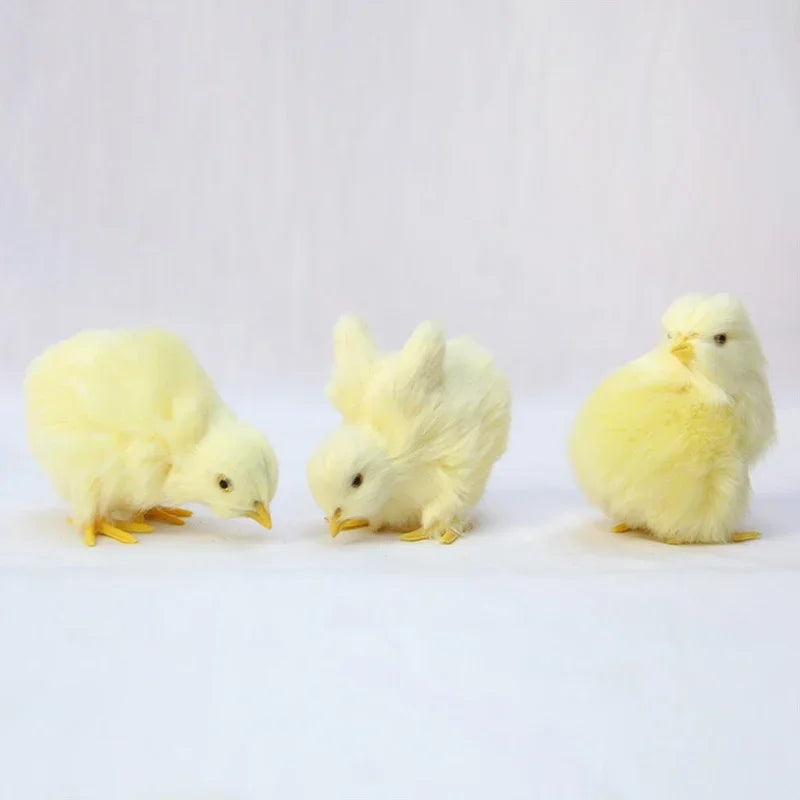 Charming Realistic Plush Baby Chick Decorations â 5-Piece Set for Your Spring Decor
