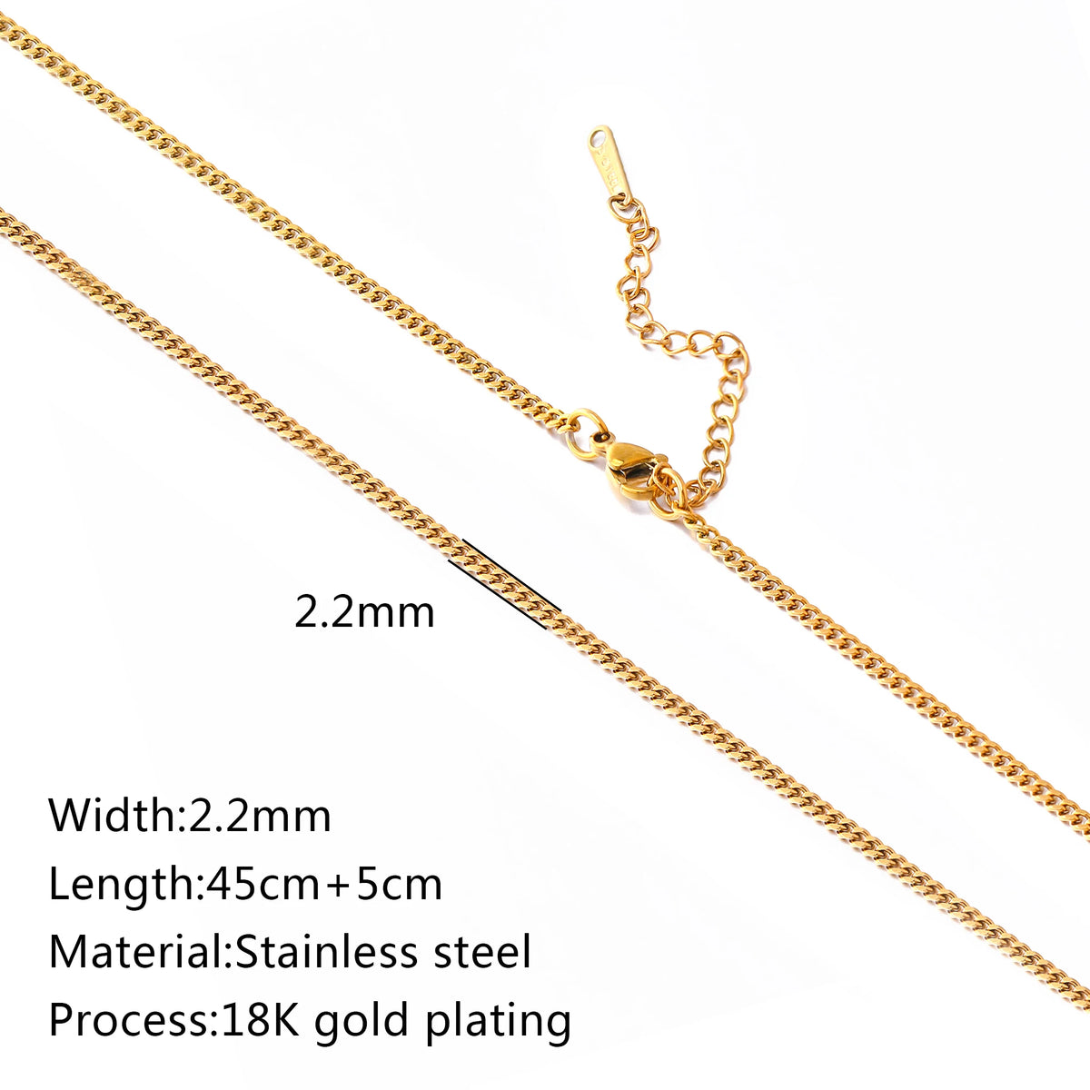 5‑Piece Stainless Steel Chain Necklace Set – Bead, Rope, Cuban, Paperclip & Snake Link Chains for Women, 18K Gold & Steel DIY Jewelry