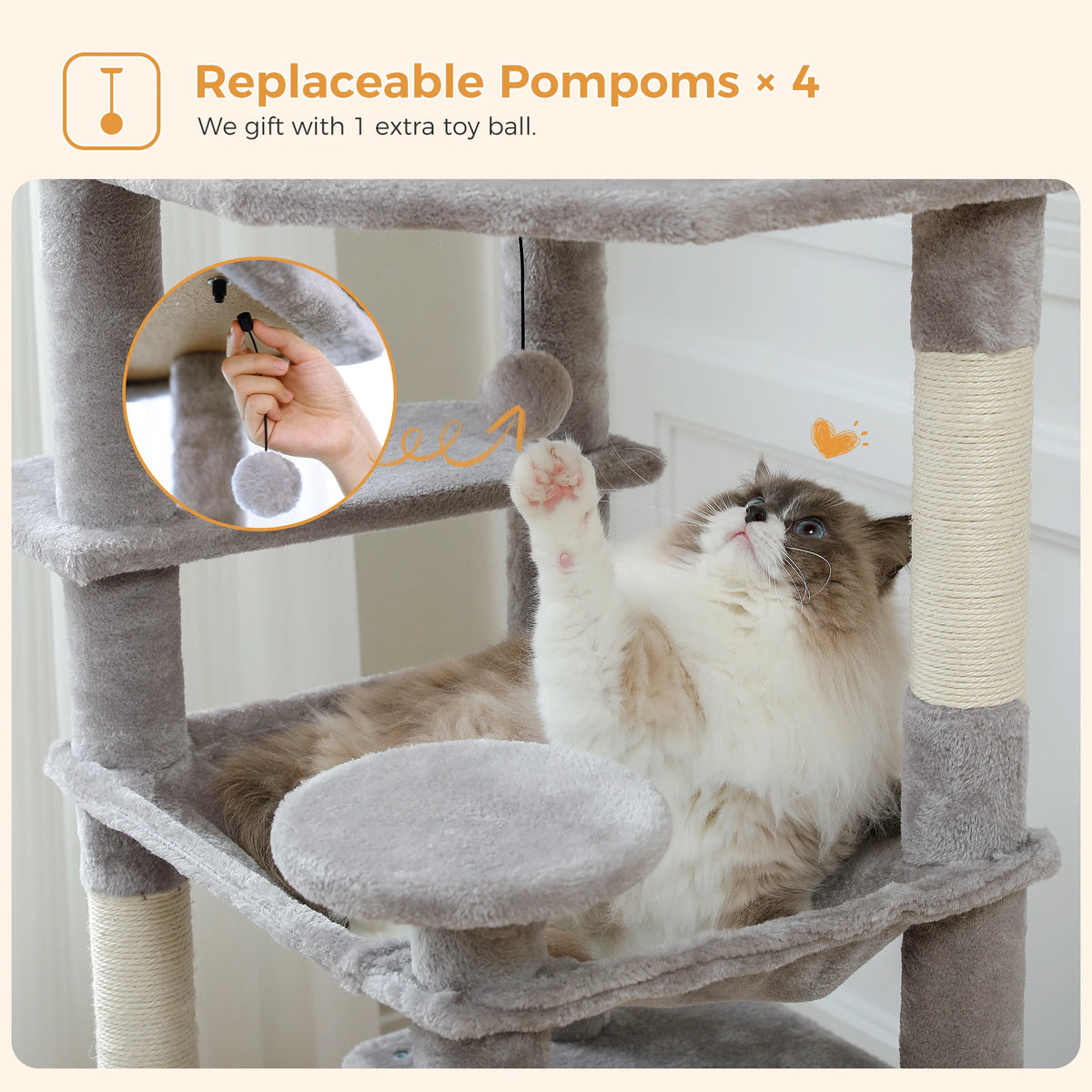 Transform Your Home with Our Large Cat Tree - 72.44 inches of Fun!