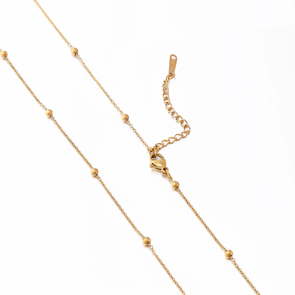 5‑Piece Stainless Steel Chain Necklace Set – Bead, Rope, Cuban, Paperclip & Snake Link Chains for Women, 18K Gold & Steel DIY Jewelry