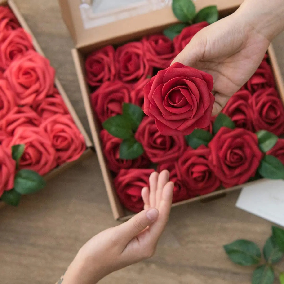 Transform Your Celebrations with Real Looking Artificial Roses - 25pcs Soft Foam Flower Heads