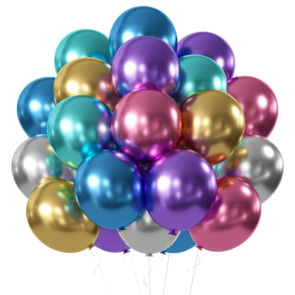 Elevate Your Celebrations with Our Metallic Chrome Balloon Set - Perfect for Weddings, Baby Showers, and Birthdays