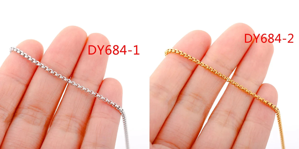5‑Piece Stainless Steel Chain Necklace Set – Bead, Rope, Cuban, Paperclip & Snake Link Chains for Women, 18K Gold & Steel DIY Jewelry