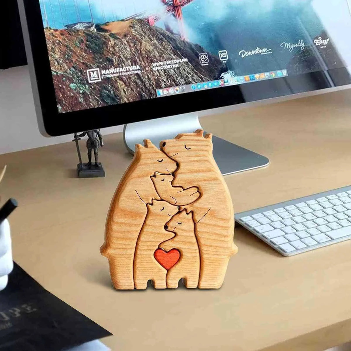 Engaging Personalized Wooden Bear Puzzle – A Heartfelt Family Keepsake