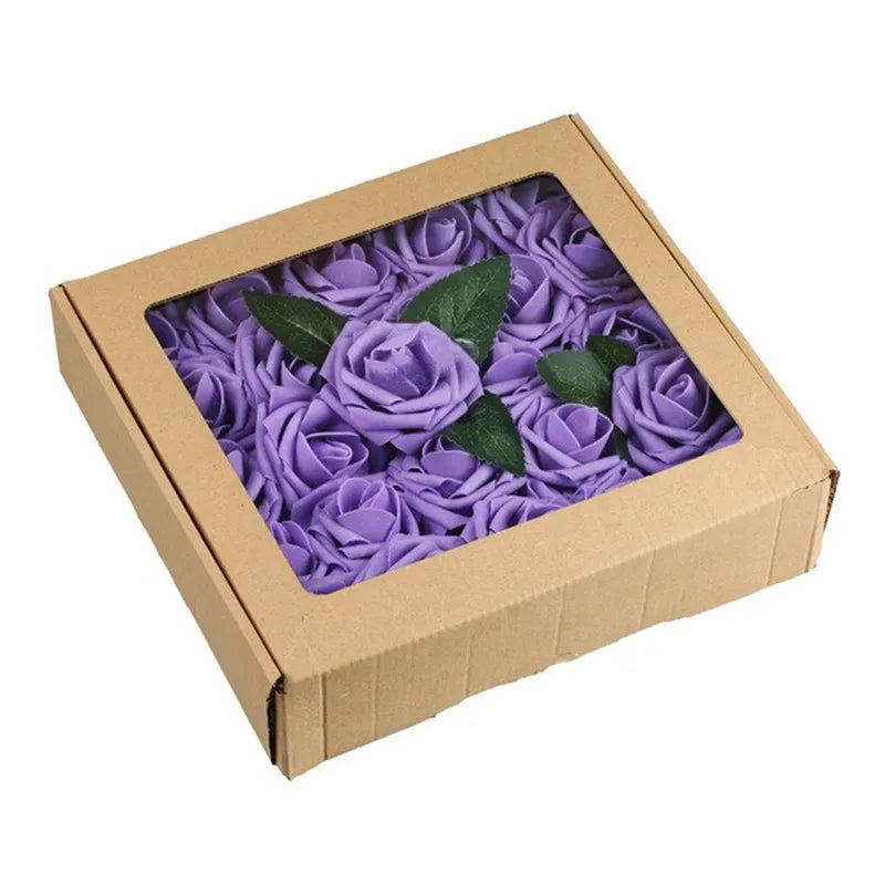 Transform Your Celebrations with Real Looking Artificial Roses - 25pcs Soft Foam Flower Heads