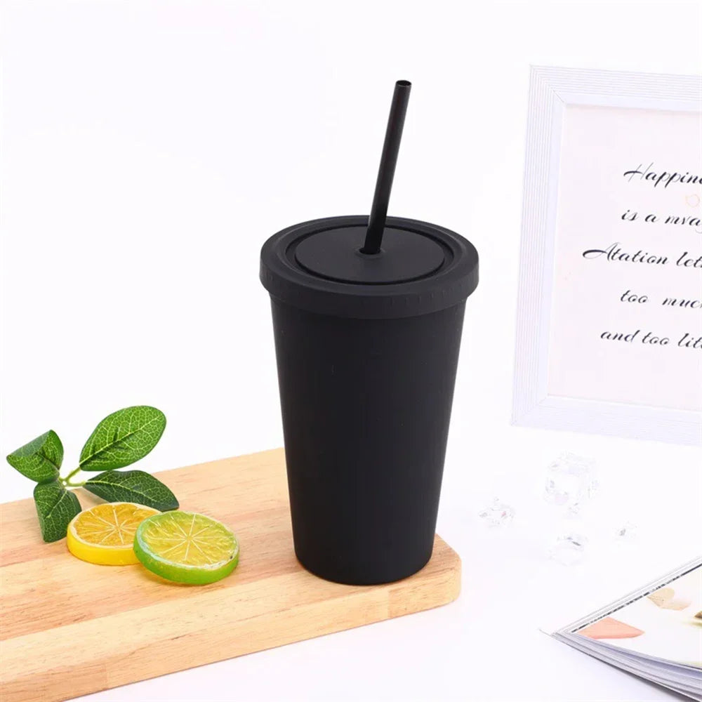 Double-layer Candy Color Straw Cup - OLM Store
