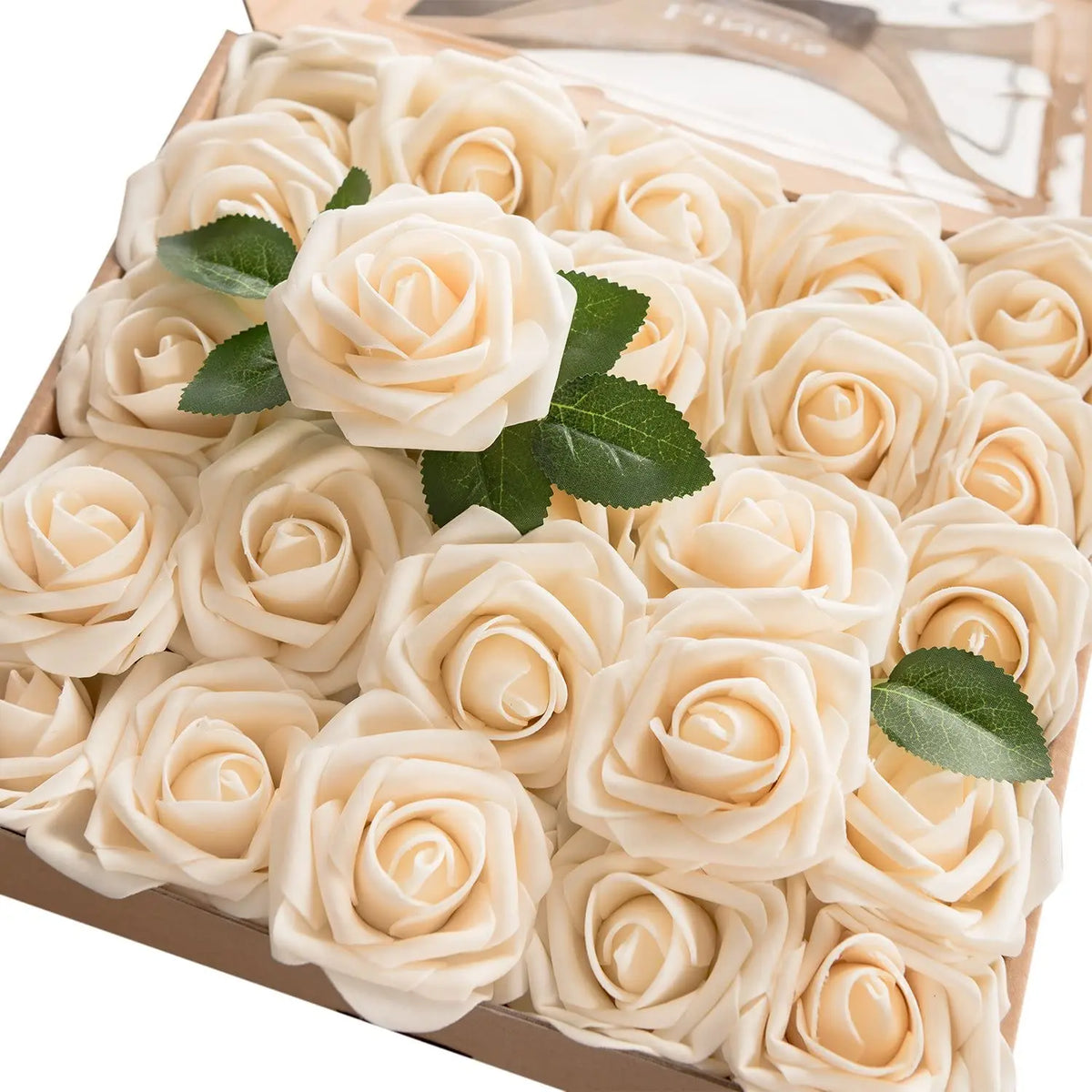 Transform Your Celebrations with Real Looking Artificial Roses - 25pcs Soft Foam Flower Heads