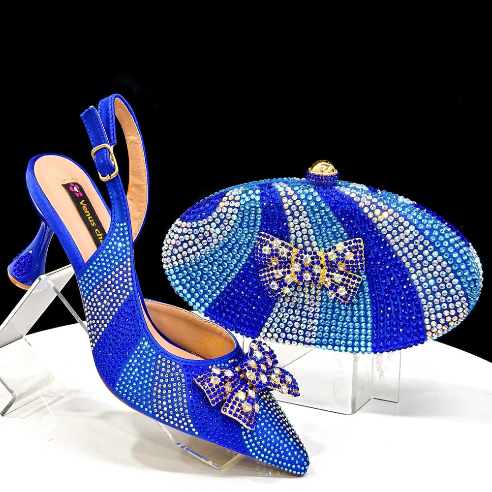 Luxurious Italian Women's Heels and Handbag Set – Perfect for Bridal and Evening Events