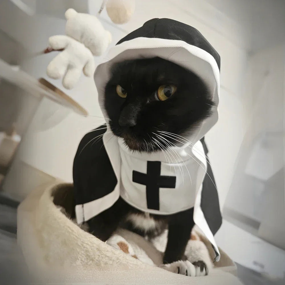 Hilarious Halloween Pet Nun Costume: Dress Your Cat or Dog as a Holy Spokespet!