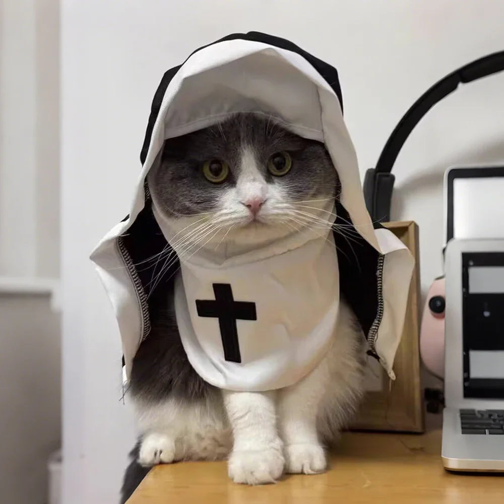 Hilarious Halloween Pet Nun Costume: Dress Your Cat or Dog as a Holy Spokespet!
