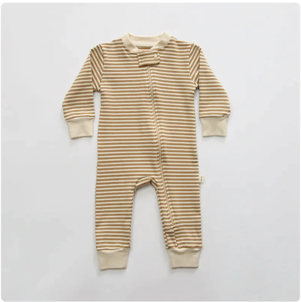 Adorable Cartoon Cactus Baby Romper – Striped Long Sleeve Outfit for Comfort and Style