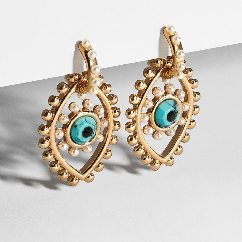 Pearl-Adorned Gold-Plated Earrings with Post Backs