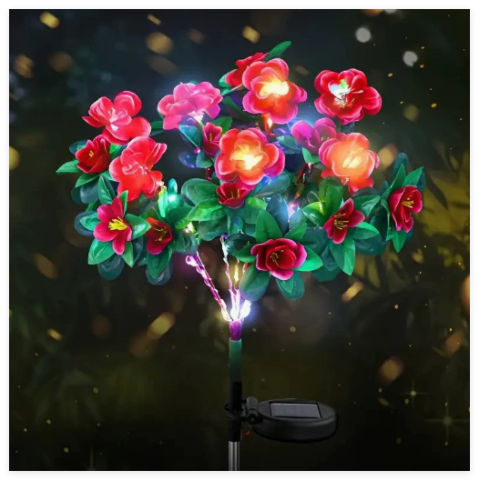 Illuminate Your Outdoors with Solar Azalea Flower Lights – One Piece