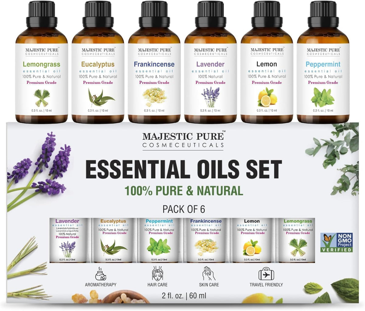 Transform Your Space with Majestic Pure Essential Oils Set – 100% Pure Aromatherapy Oils for Unmatched Relaxation