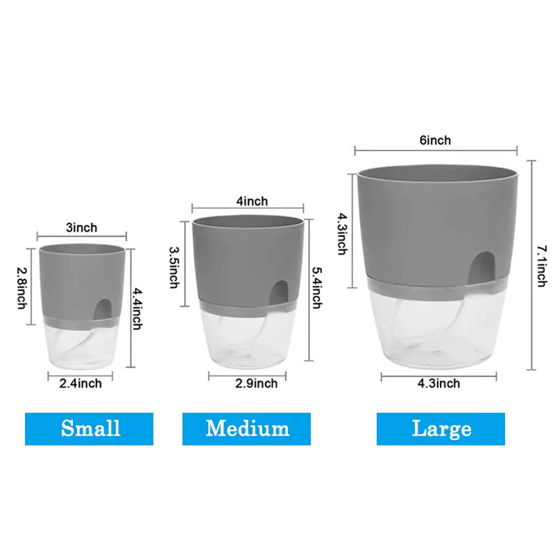 Transparent Double-Layer Self-Watering Flower Pot - OLM Store