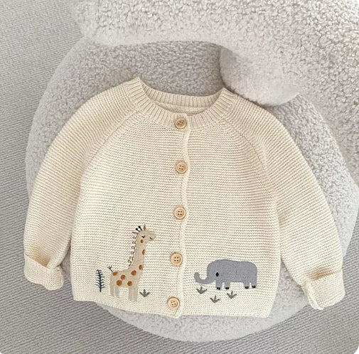 Embroidered Cotton Sweater for Infants - Keep Your Baby Stylish and Cozy