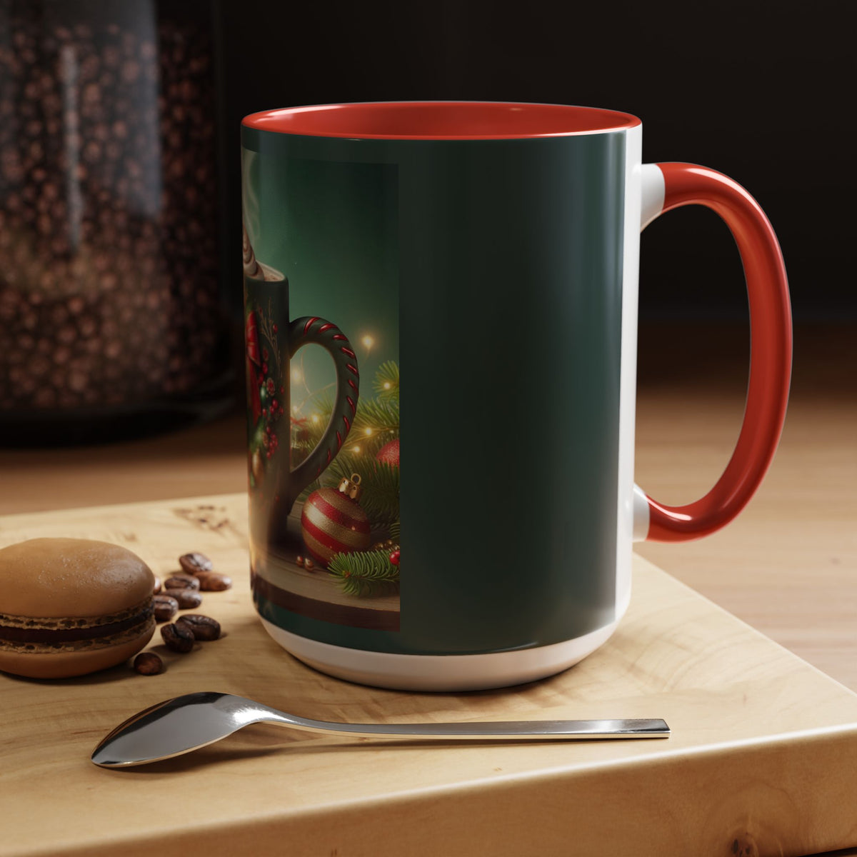 Cozy Christmas Wreath Hot Cocoa Mug - Perfect for Festive Sipping!