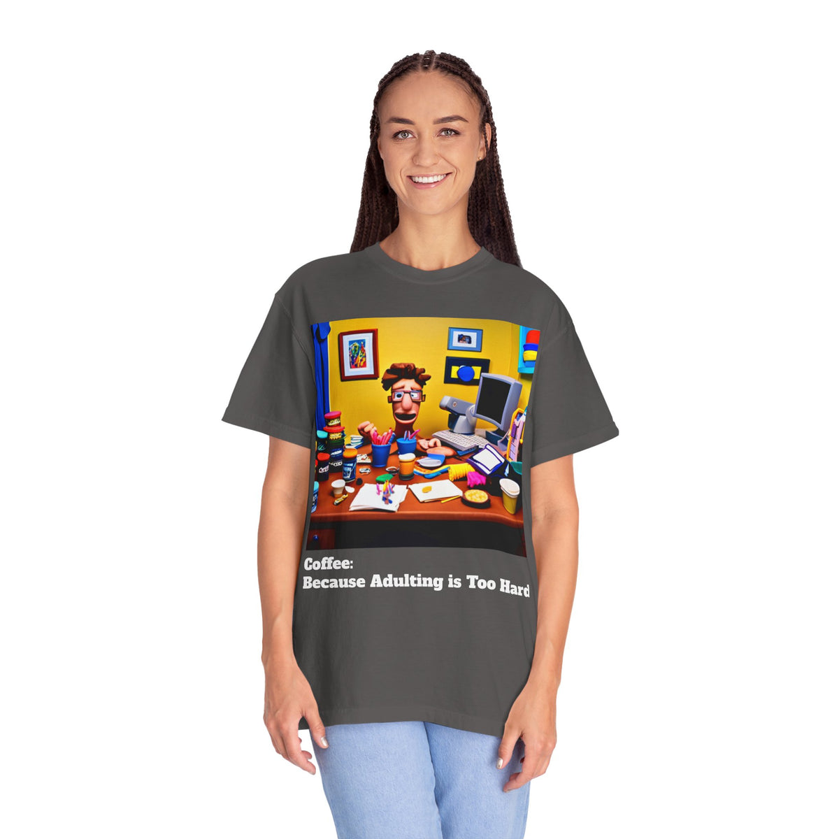 Unisex "Coffee: Because Adulting is Too Hard" Garment-Dyed T-shirt - OLM Store