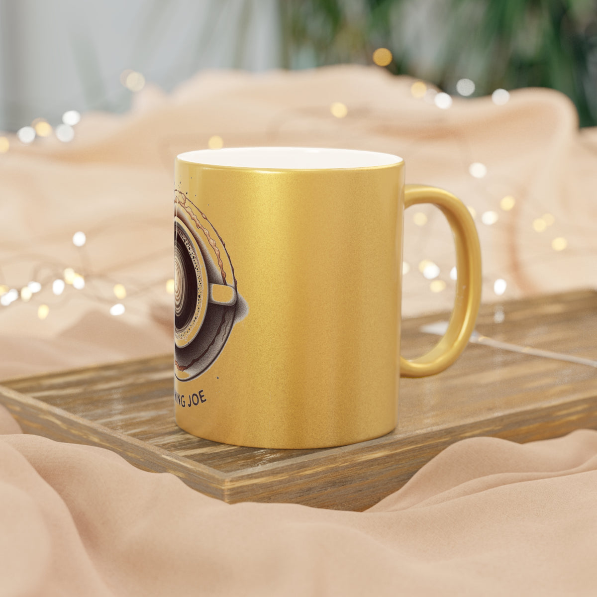 Morning Joe Metallic Mug: Elevate Your Coffee Experience with Glamorous Gold and Silver Finishes