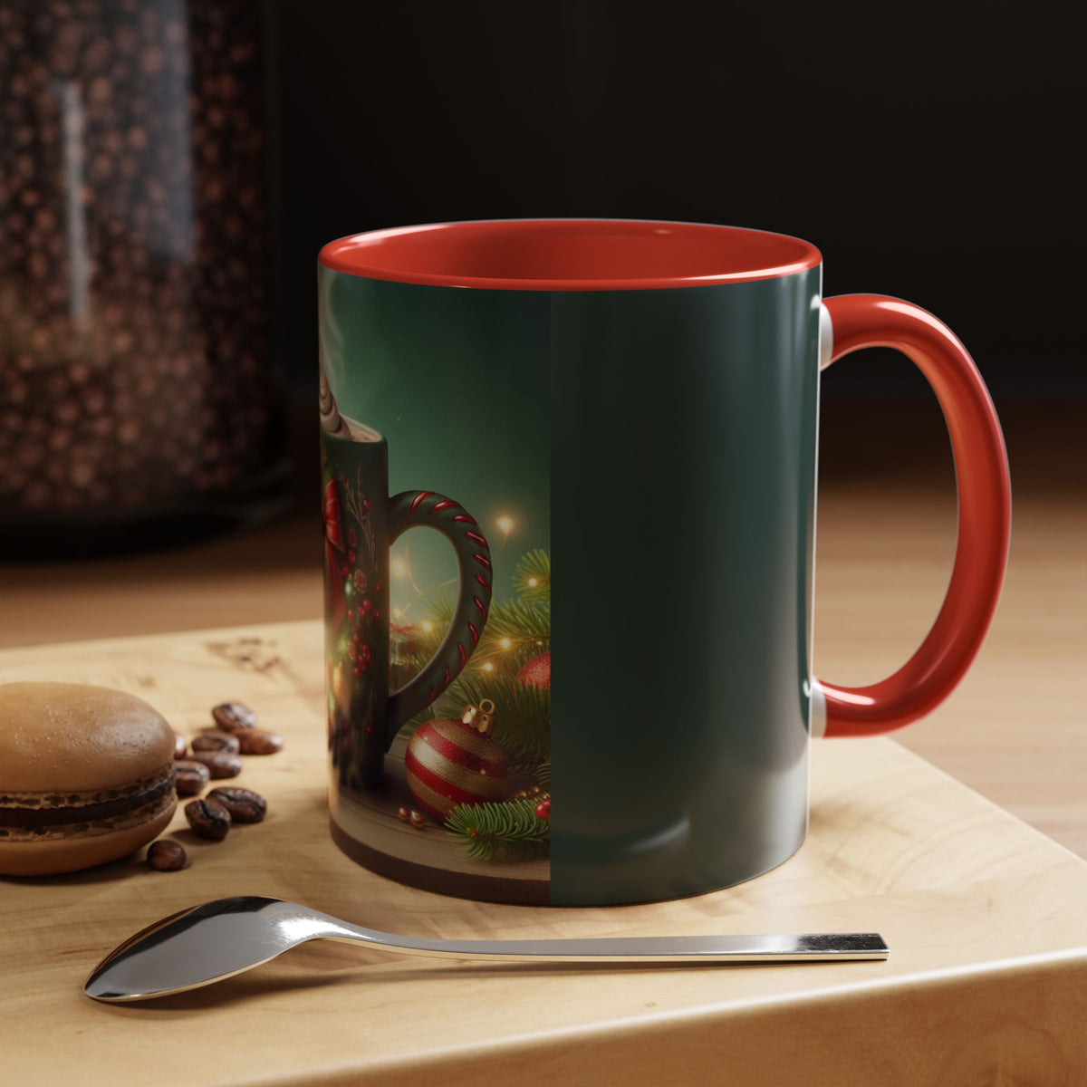 Cozy Christmas Wreath Hot Cocoa Mug - Perfect for Festive Sipping!