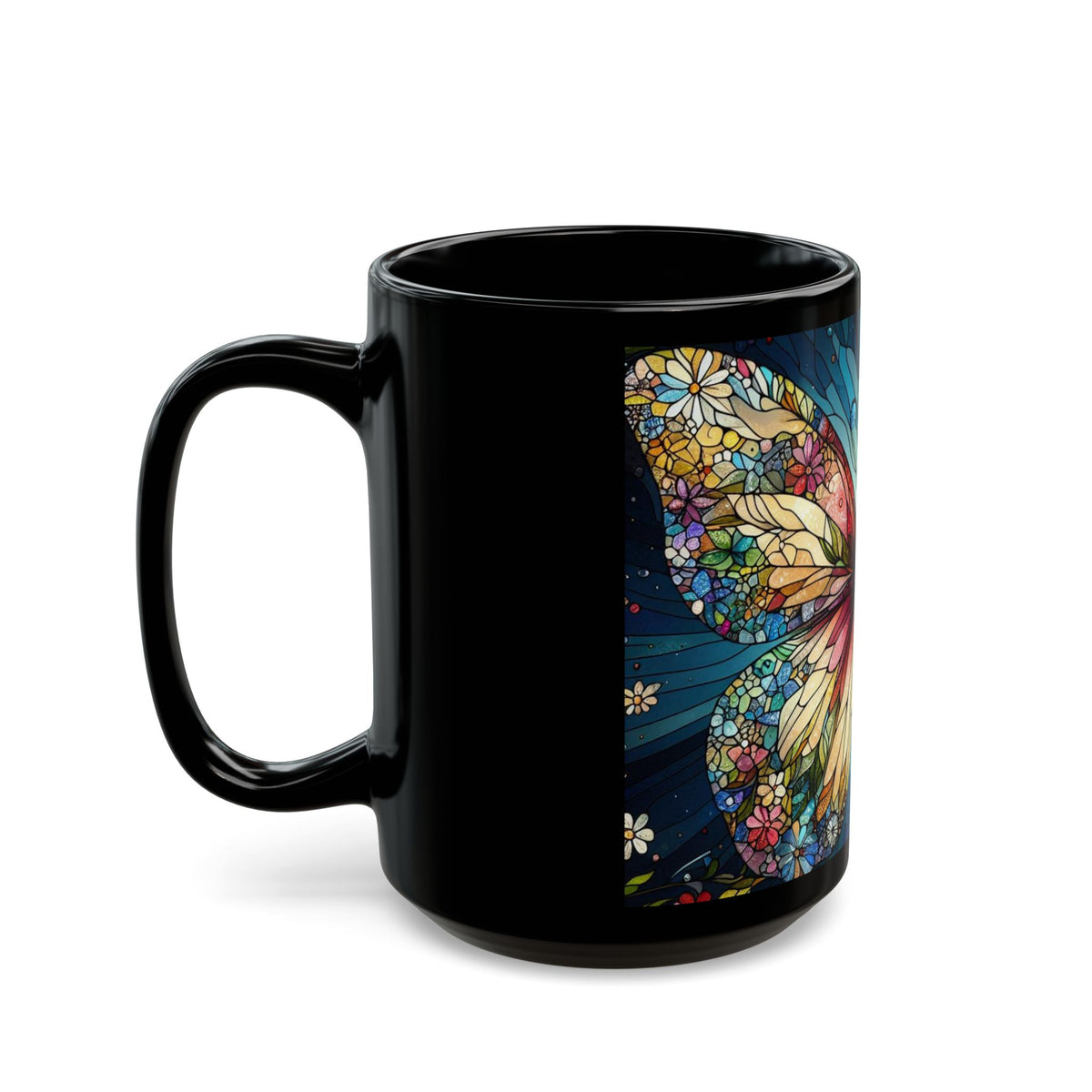 "Our Butterfly Mosaic" Black Mug (11oz, 15oz) - OLM Store