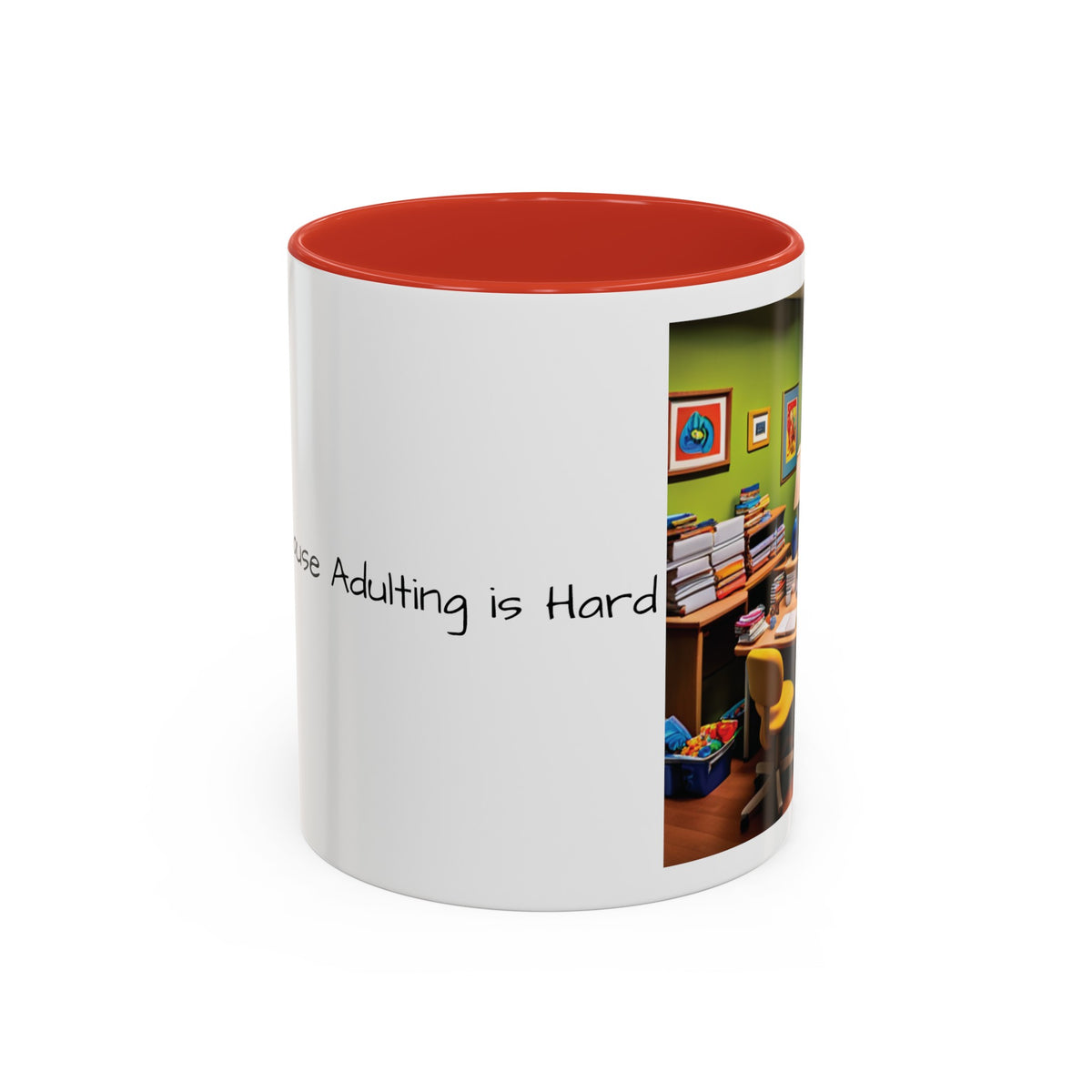 “Coffee: Because Adulting is Hard"  Accent Coffee Mug (11, 15oz) - OLM Store