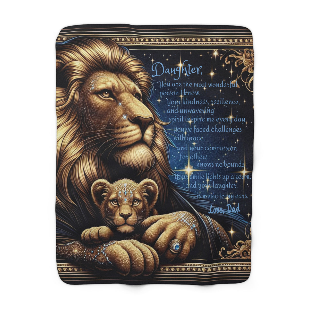 “My Daughter Is the Most Wonderful Person I Know” Sherpa Fleece Blanket - OLM Store