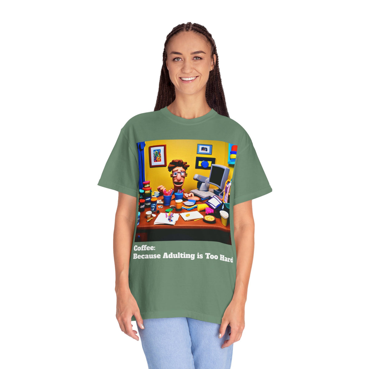 Unisex "Coffee: Because Adulting is Too Hard" Garment-Dyed T-shirt - OLM Store