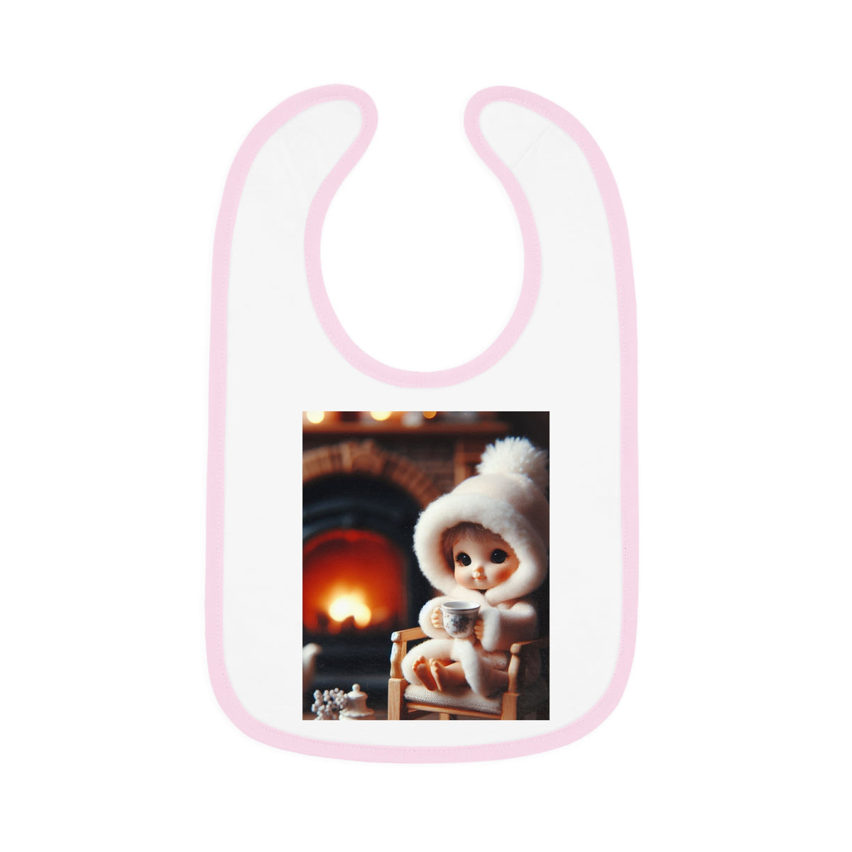 "Cozy Fire" Baby Contrast Trim Jersey Bib - OLM Store