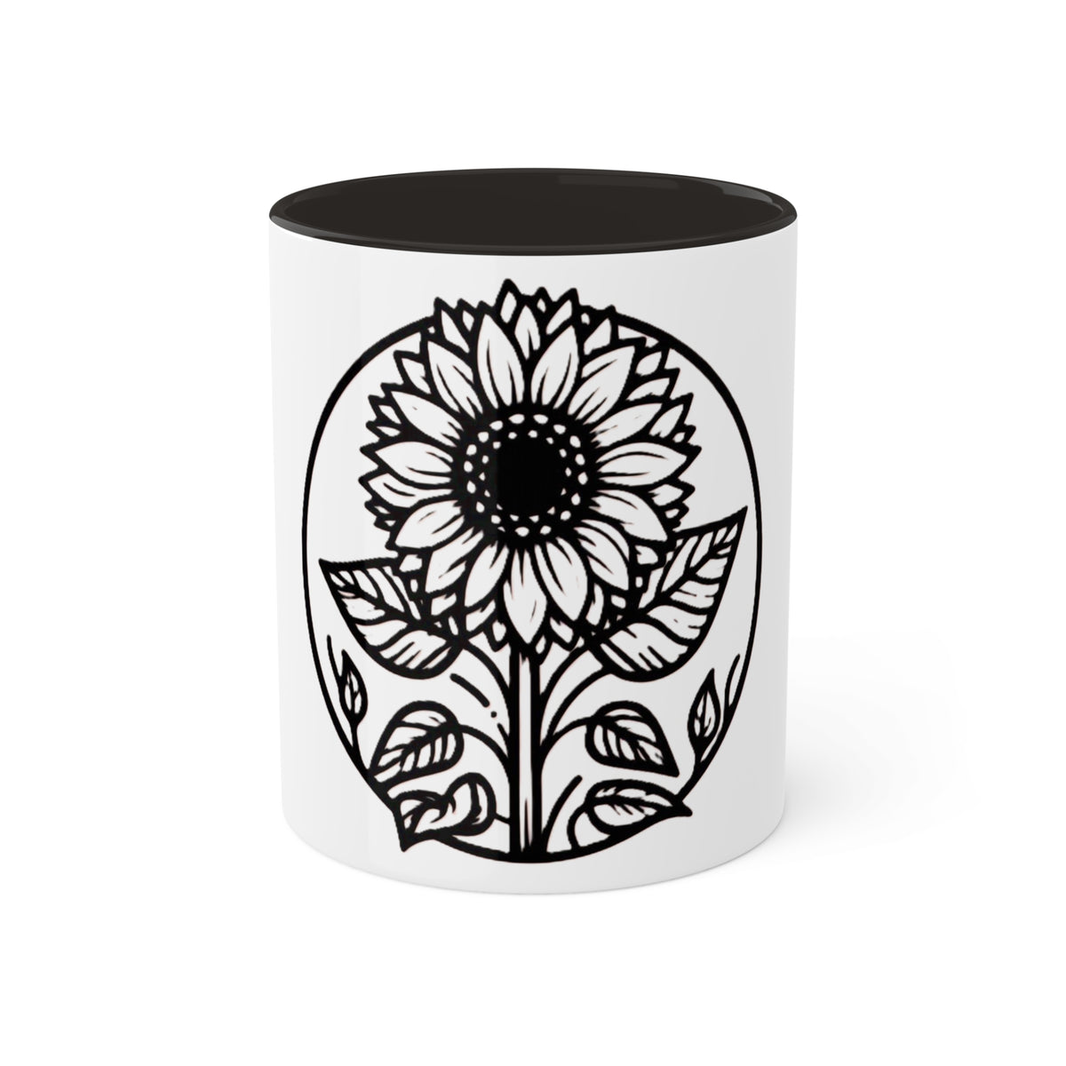 Brighten Your Mornings with Our White Sunflower Coffee Mug