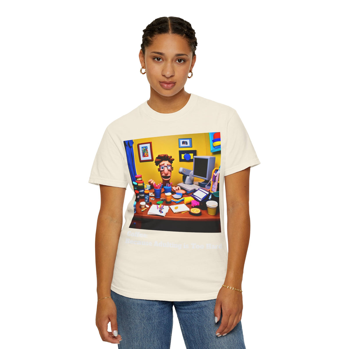 Unisex "Coffee: Because Adulting is Too Hard" Garment-Dyed T-shirt - OLM Store
