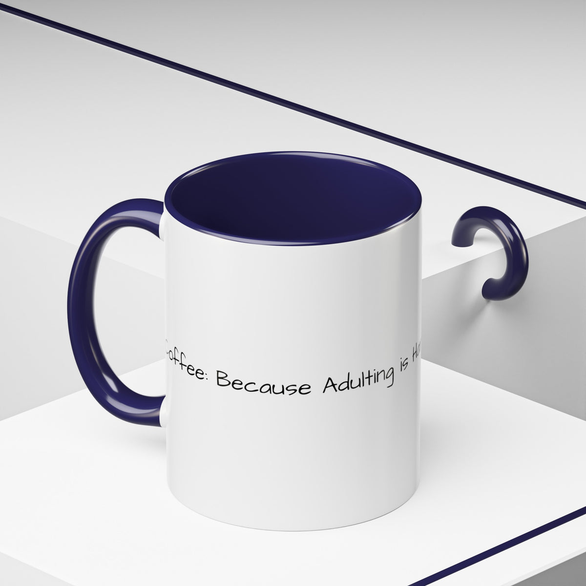 “Coffee: Because Adulting is Hard"  Accent Coffee Mug (11, 15oz) - OLM Store