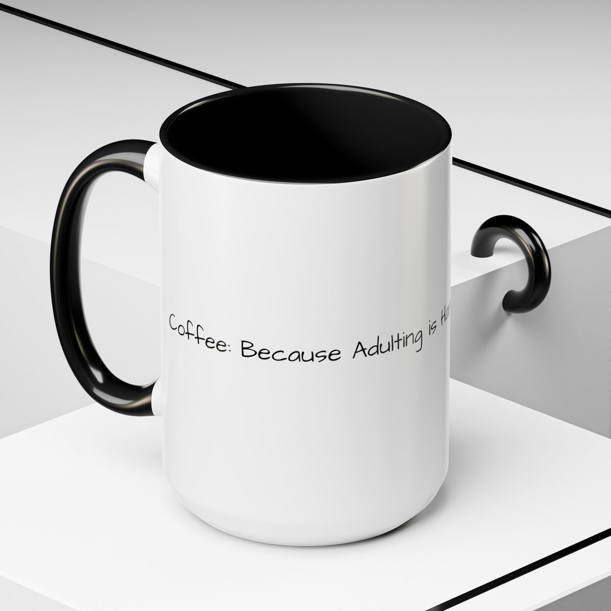 “Coffee: Because Adulting is Hard"  Accent Coffee Mug (11, 15oz) - OLM Store