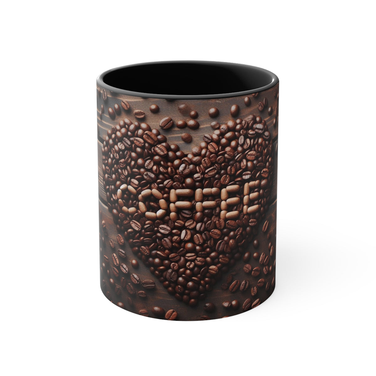 Coffee Bean Heart Accent Mugs - OLM Store