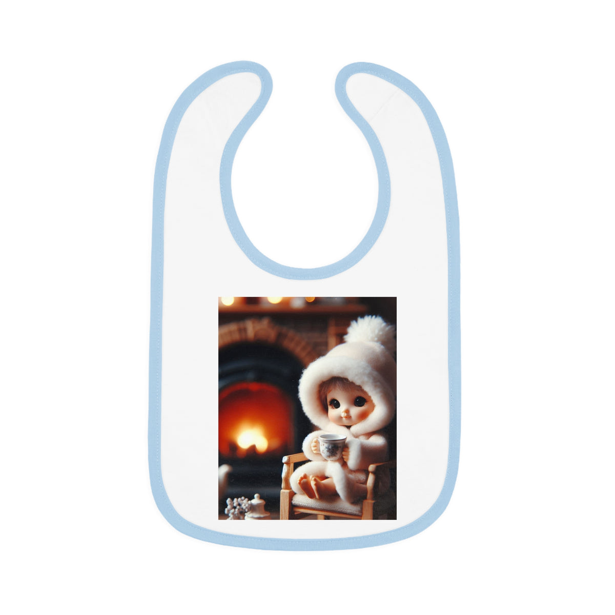 "Cozy Fire" Baby Contrast Trim Jersey Bib - OLM Store